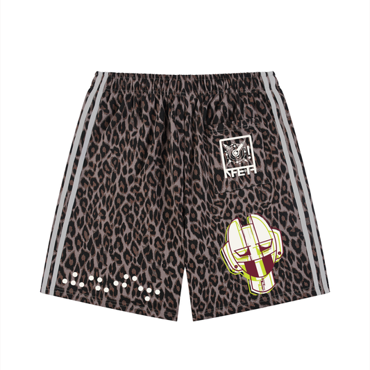 Unisex Heavyweight Leopard Drawstring Shorts