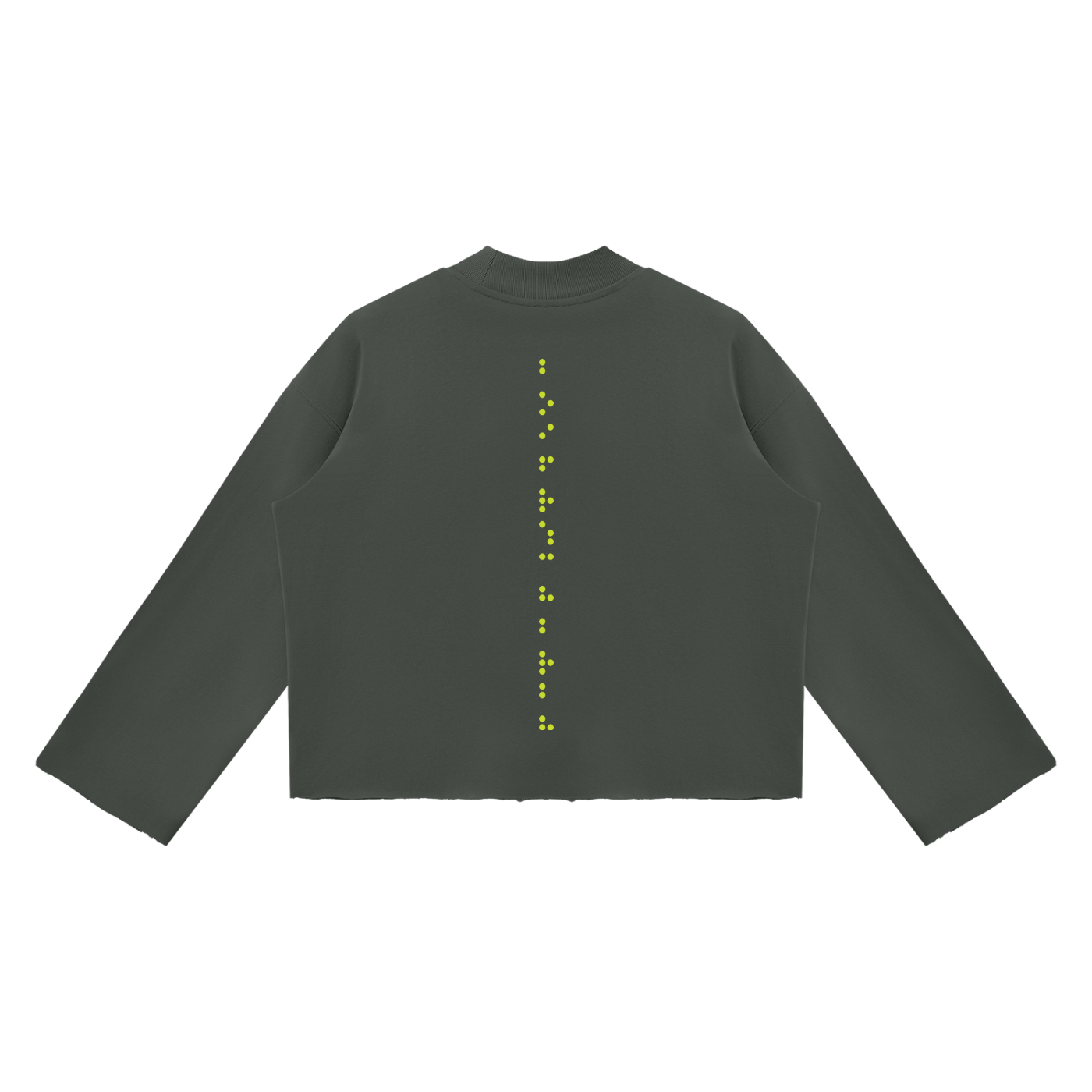 Unisex Mock Neck Raw Edge Boxy Sweatshirt