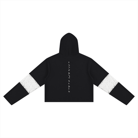 Women’s Cropped Lace-Panel Hoodie