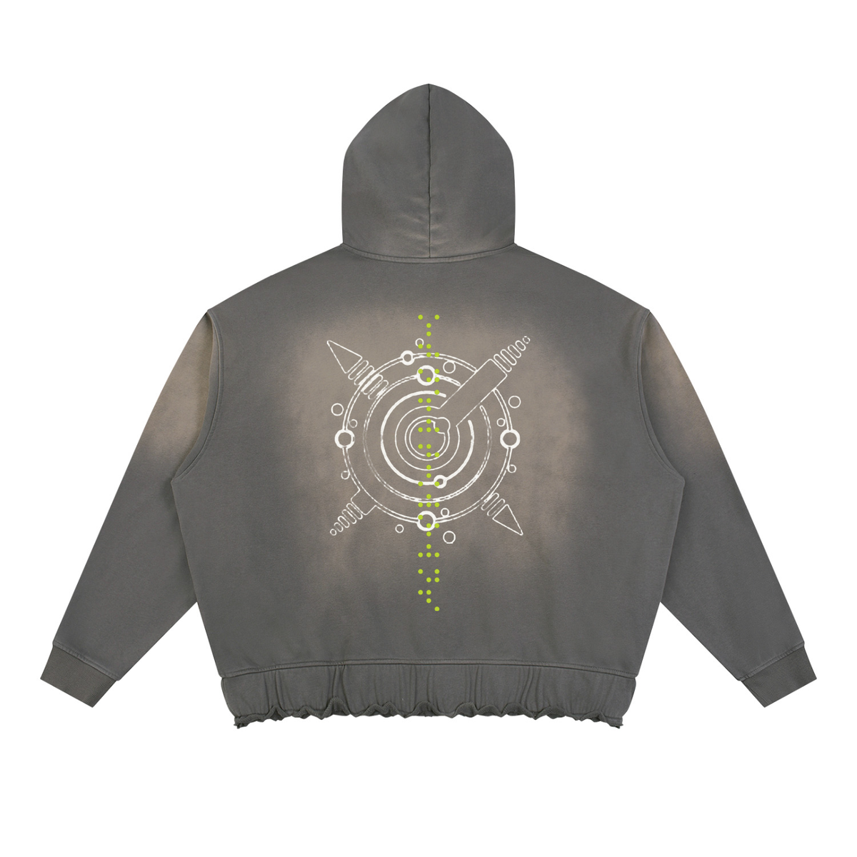 Unisex Sunfade Ripped Boxy Hoodie