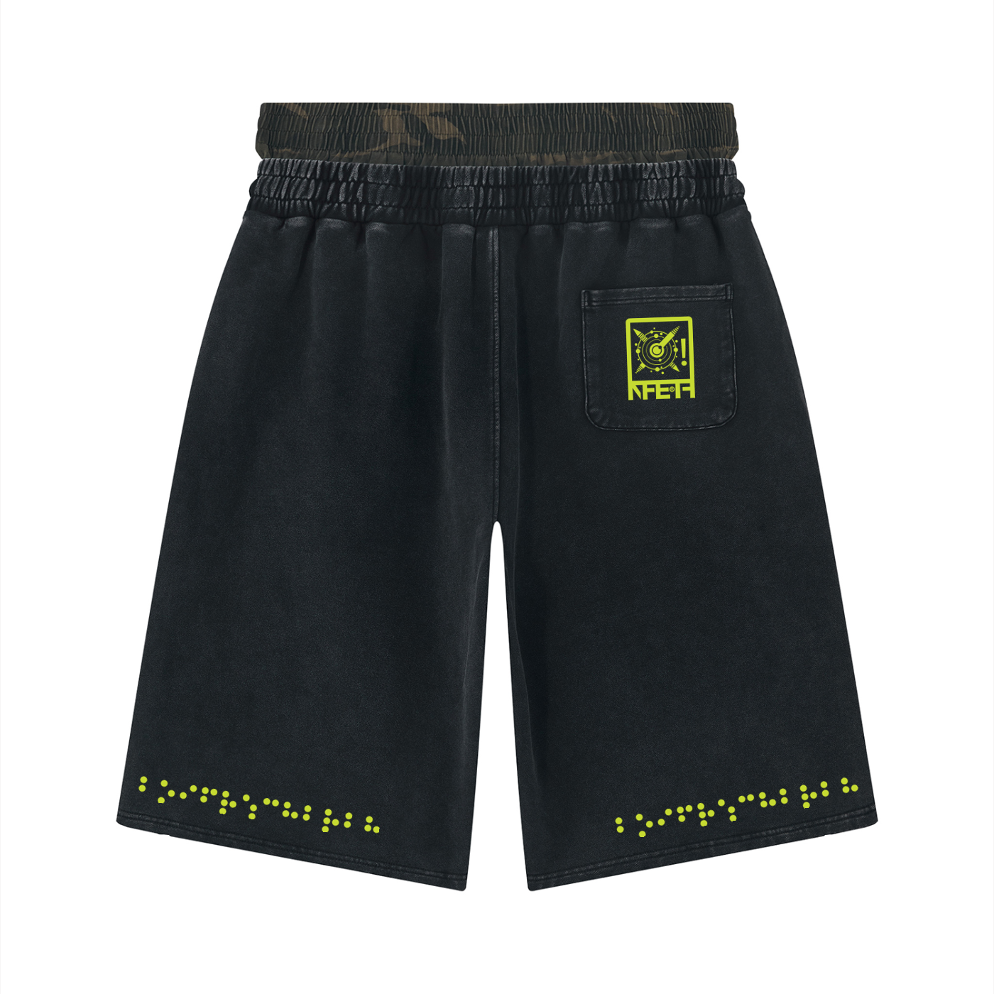 Unisex Vintage Wash Distressed Wide Leg Shorts