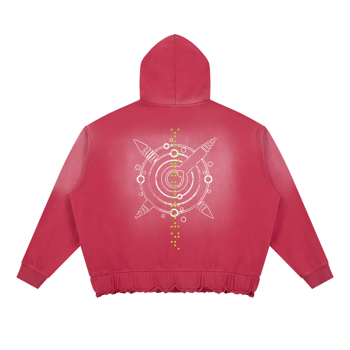 Unisex Sunfade Ripped Boxy Hoodie