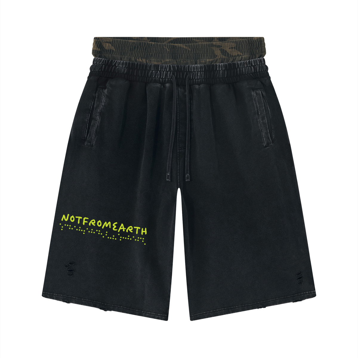 Love Frequency Distressed Shorts