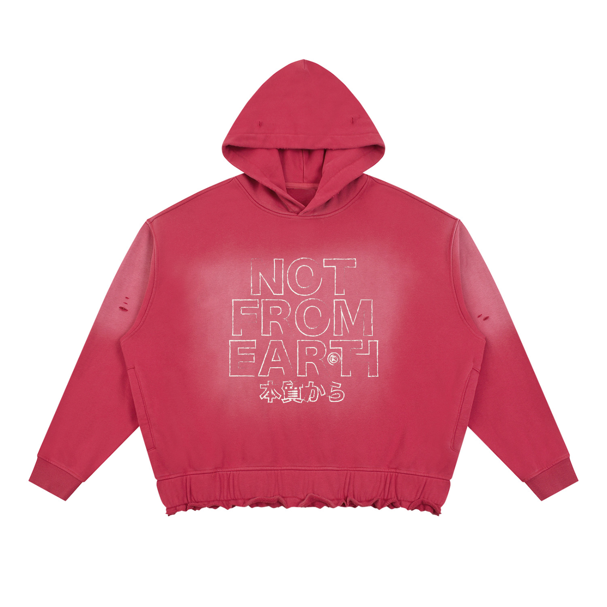 Unisex Sunfade Ripped Boxy Hoodie