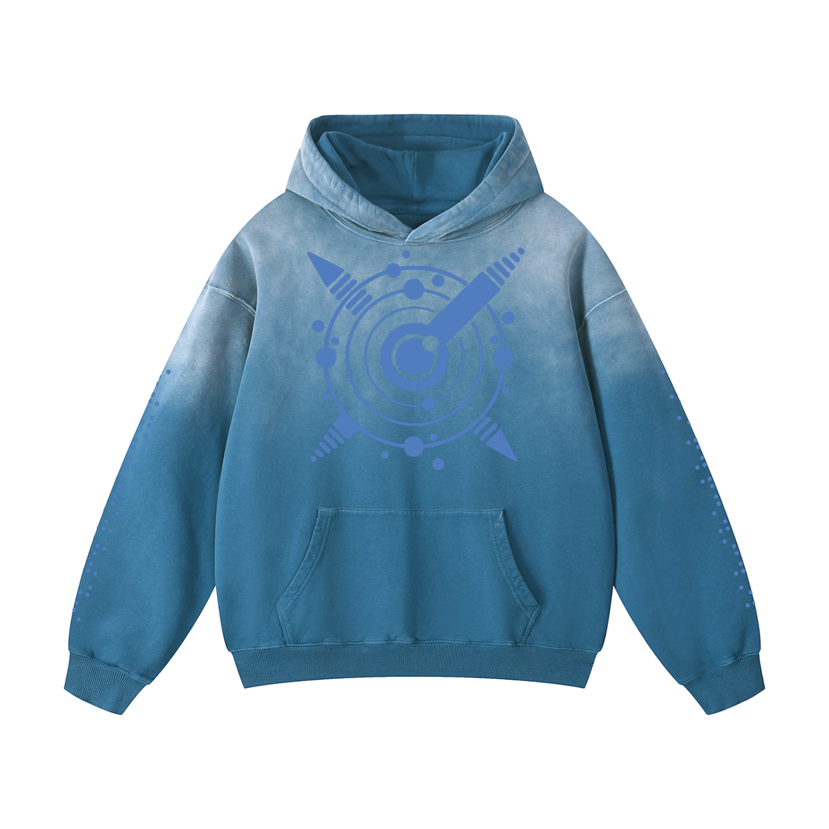 Crop Circle Signal Hoodie Aqua