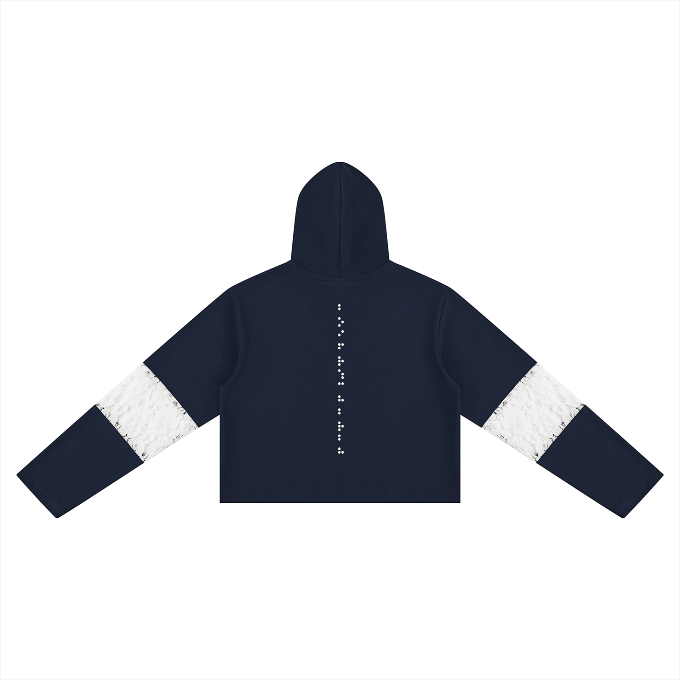 Women’s Cropped Lace-Panel Hoodie