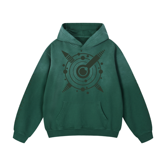 Crop Circle Signal Hoodie Green