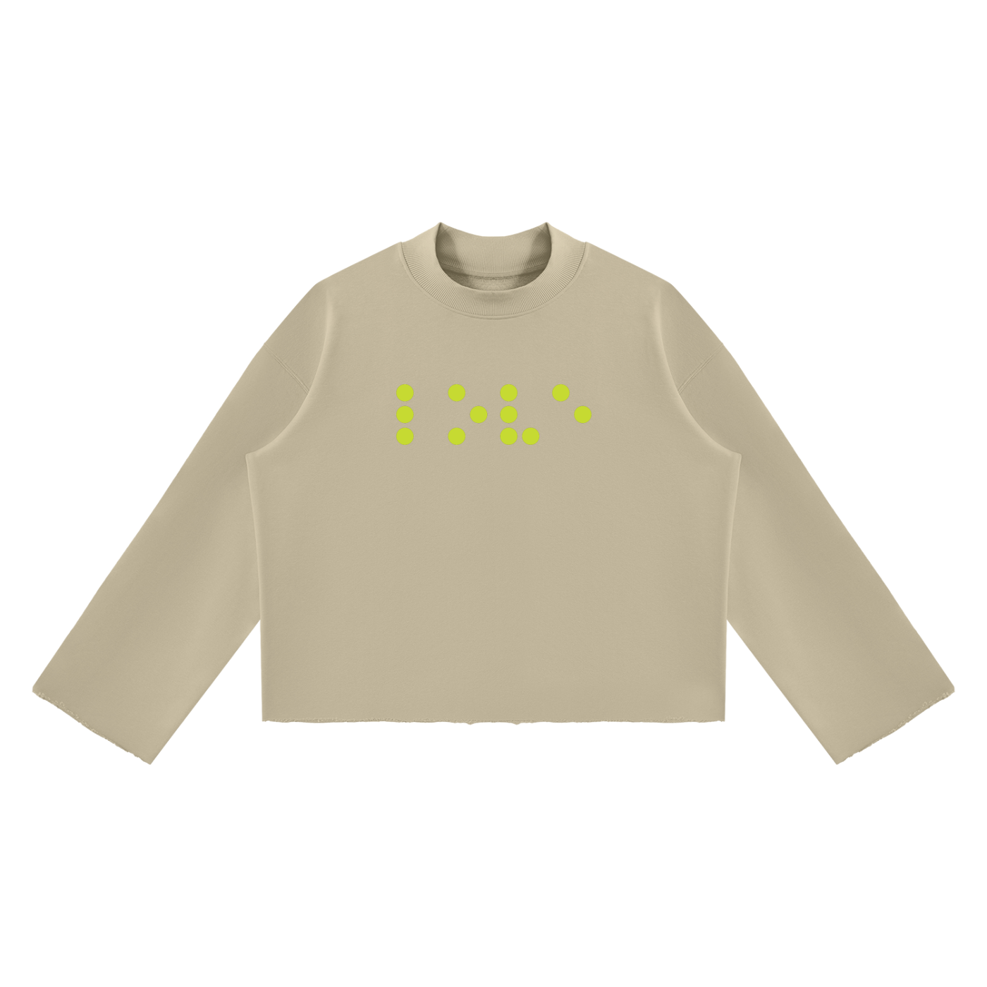 Unisex Mock Neck Raw Edge Boxy Sweatshirt