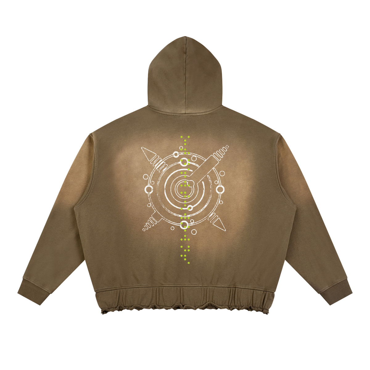 Unisex Sunfade Ripped Boxy Hoodie