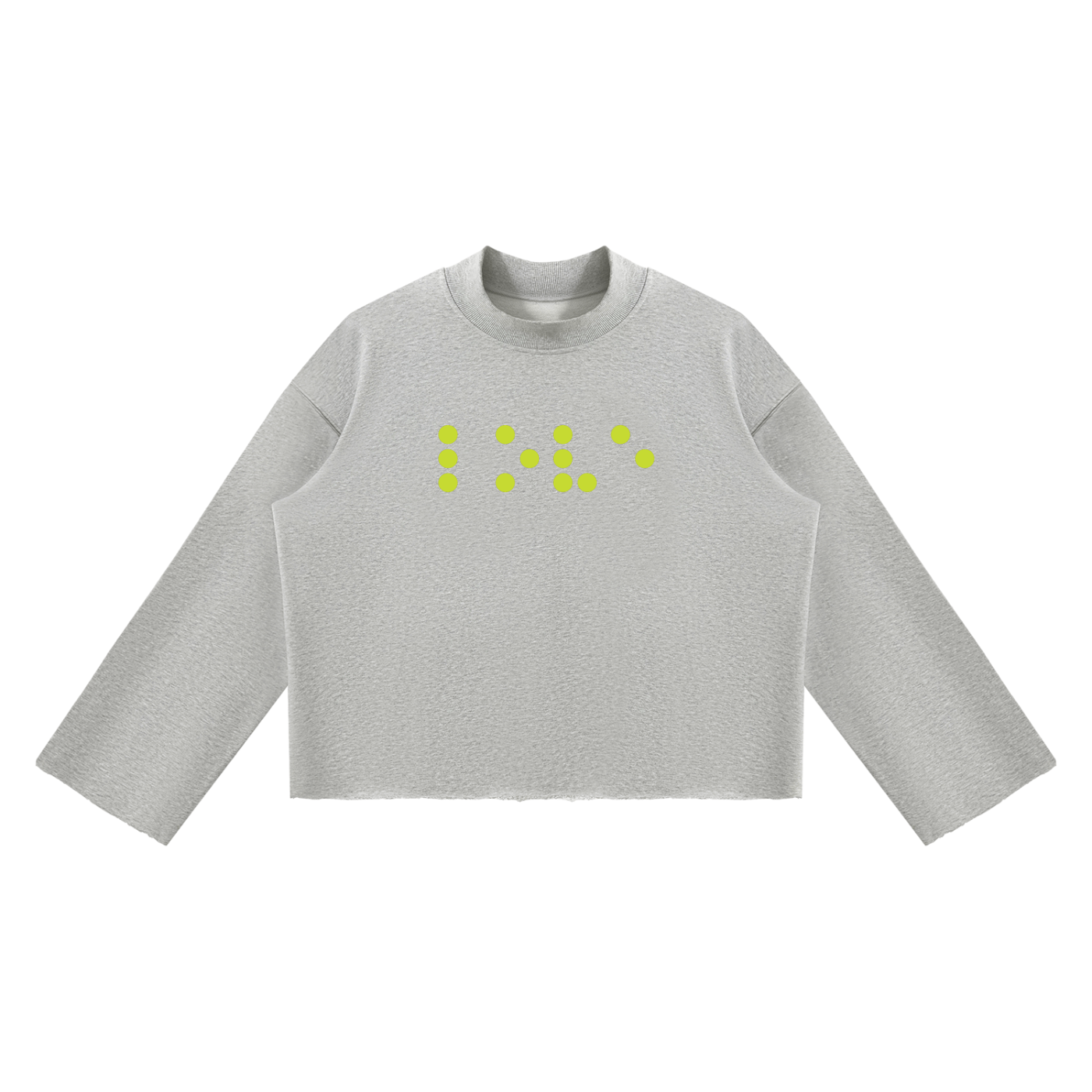 Unisex Mock Neck Raw Edge Boxy Sweatshirt