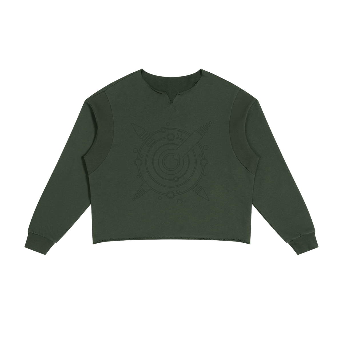 Unisex Paneled Raw Edge Boxy Sweatshirt