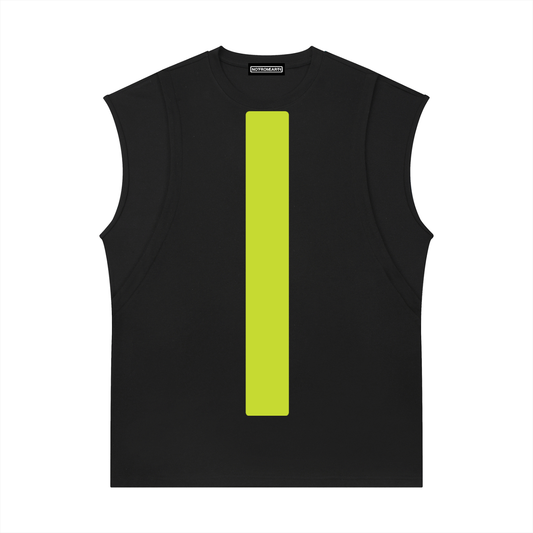 Spliced Panel Sleeveless Muscle T-Shirt