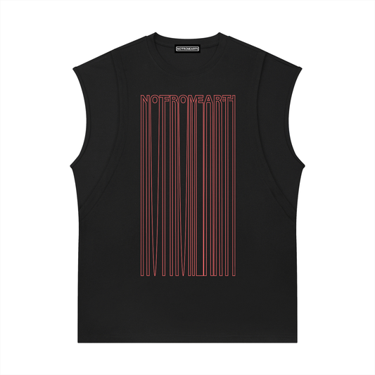 Spliced Panel Sleeveless Muscle T-Shirt
