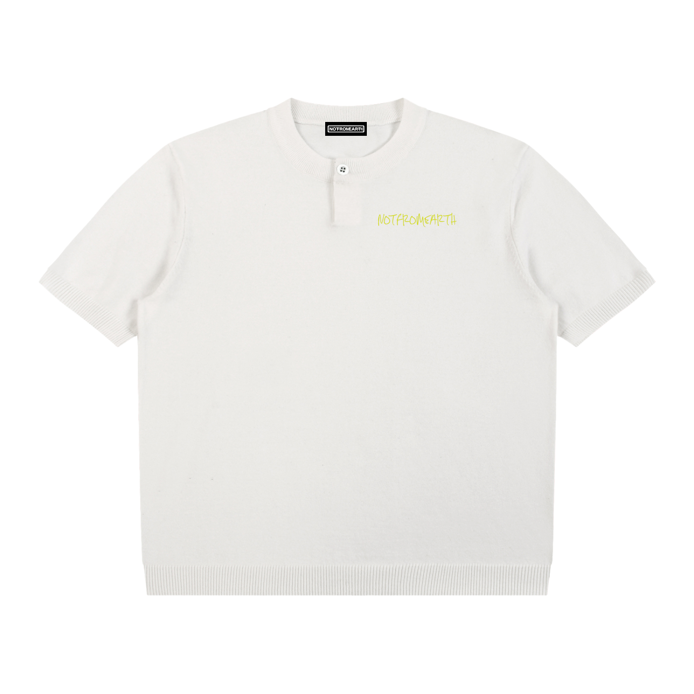 Cotton Knit Short Sleeve Henley T-Shirt