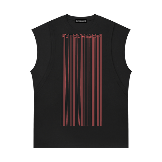 Spliced Panel Sleeveless Muscle T-Shirt