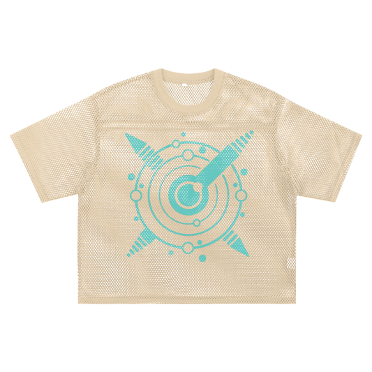 Crop Circle Net Tee Kakhi