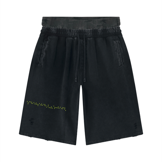 Love Frequency Distressed Shorts