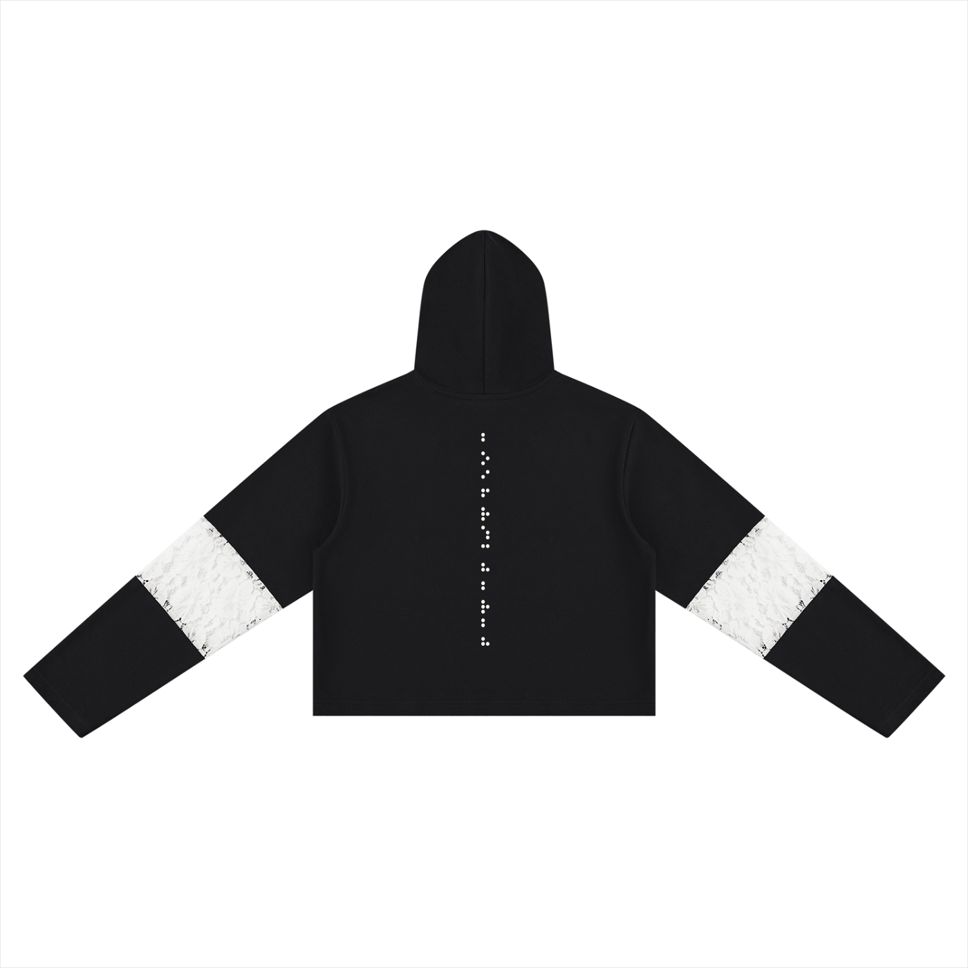 Women’s Cropped Lace-Panel Hoodie