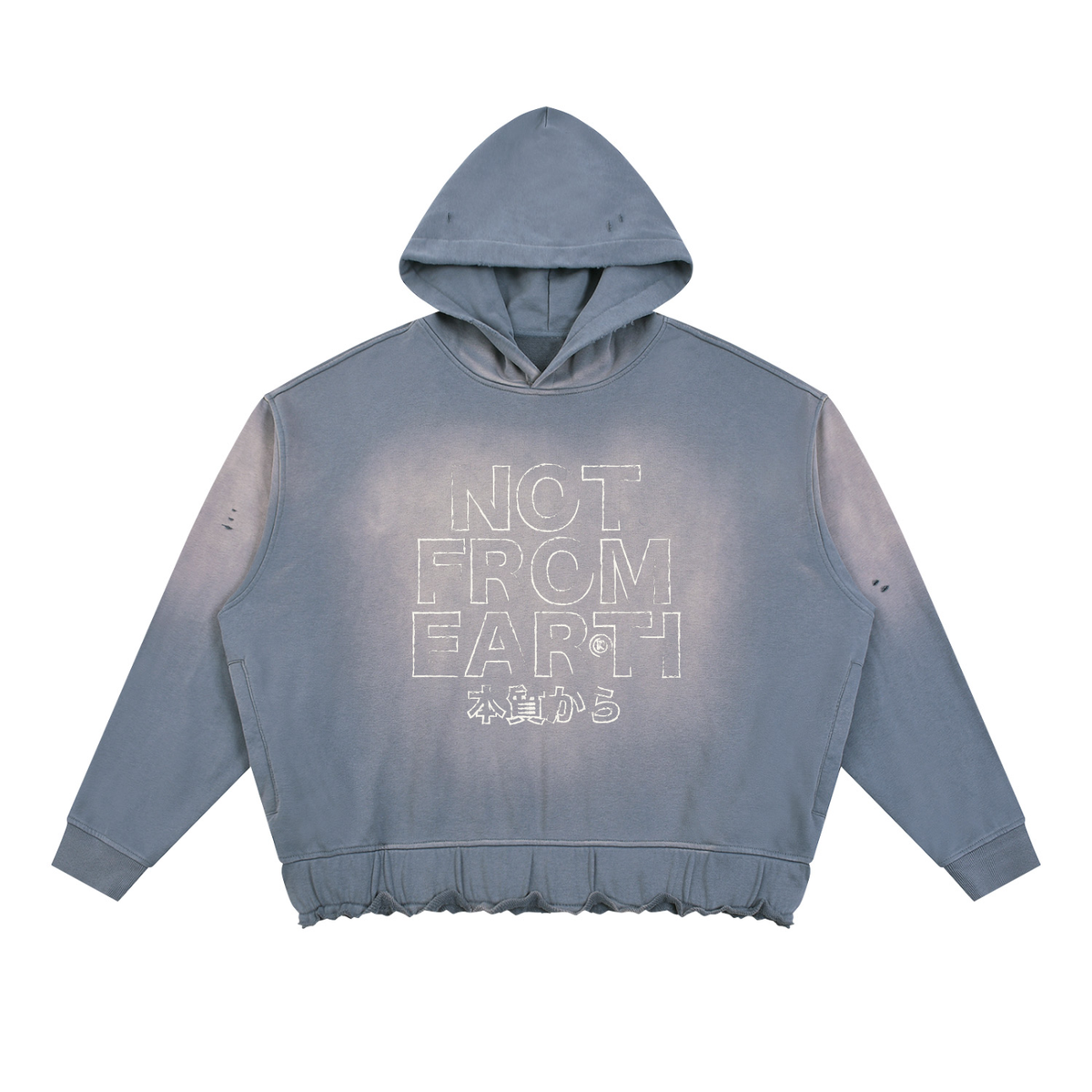 Unisex Sunfade Ripped Boxy Hoodie