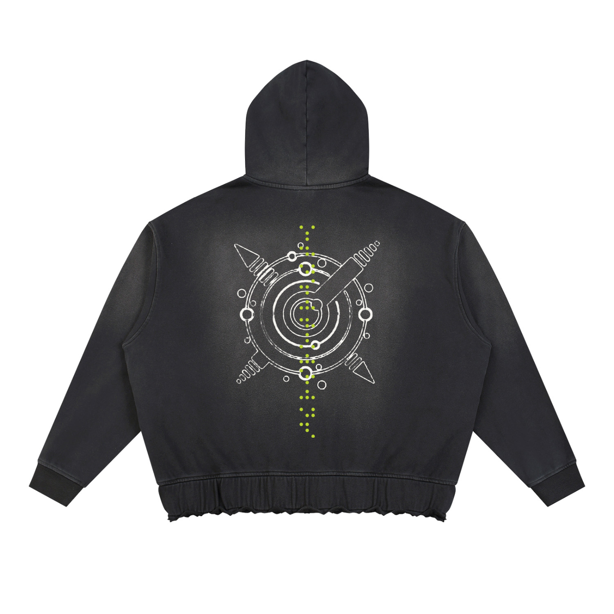 Unisex Sunfade Ripped Boxy Hoodie