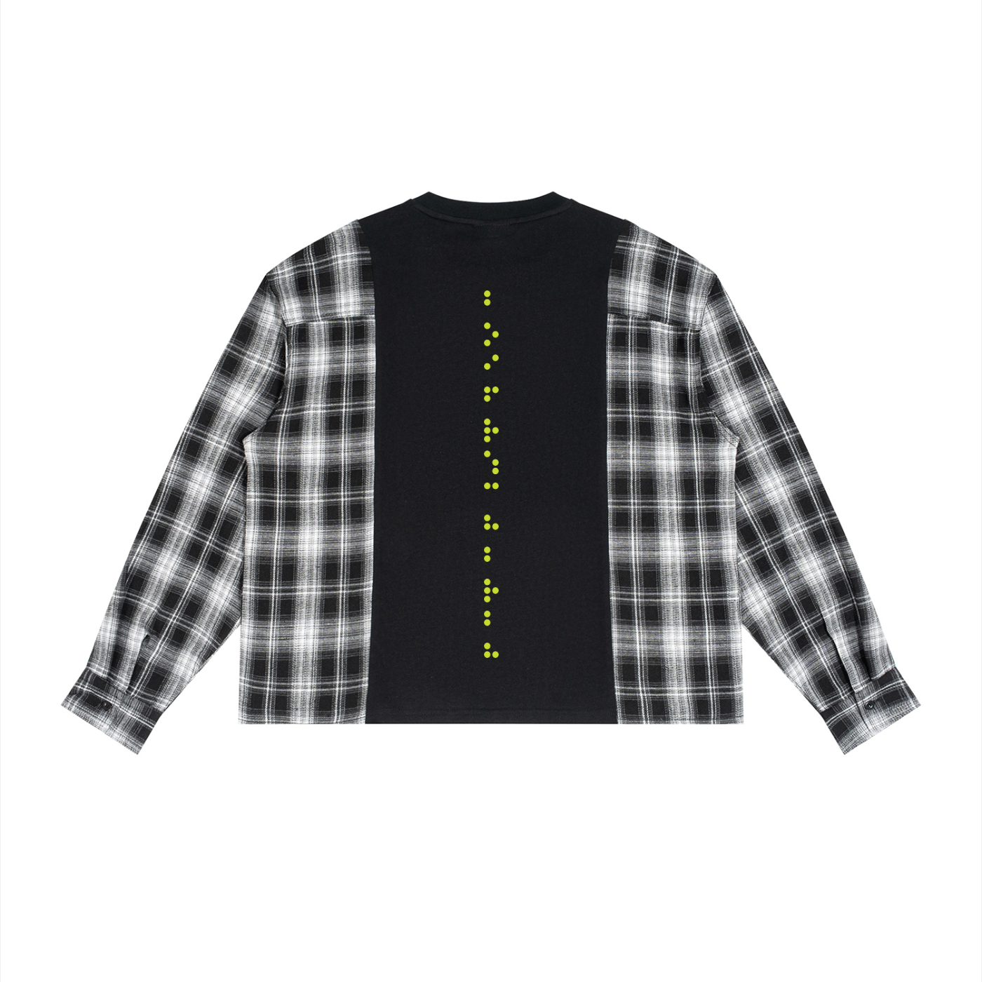 Unisex Plaid Panel Long Sleeve T-Shirt