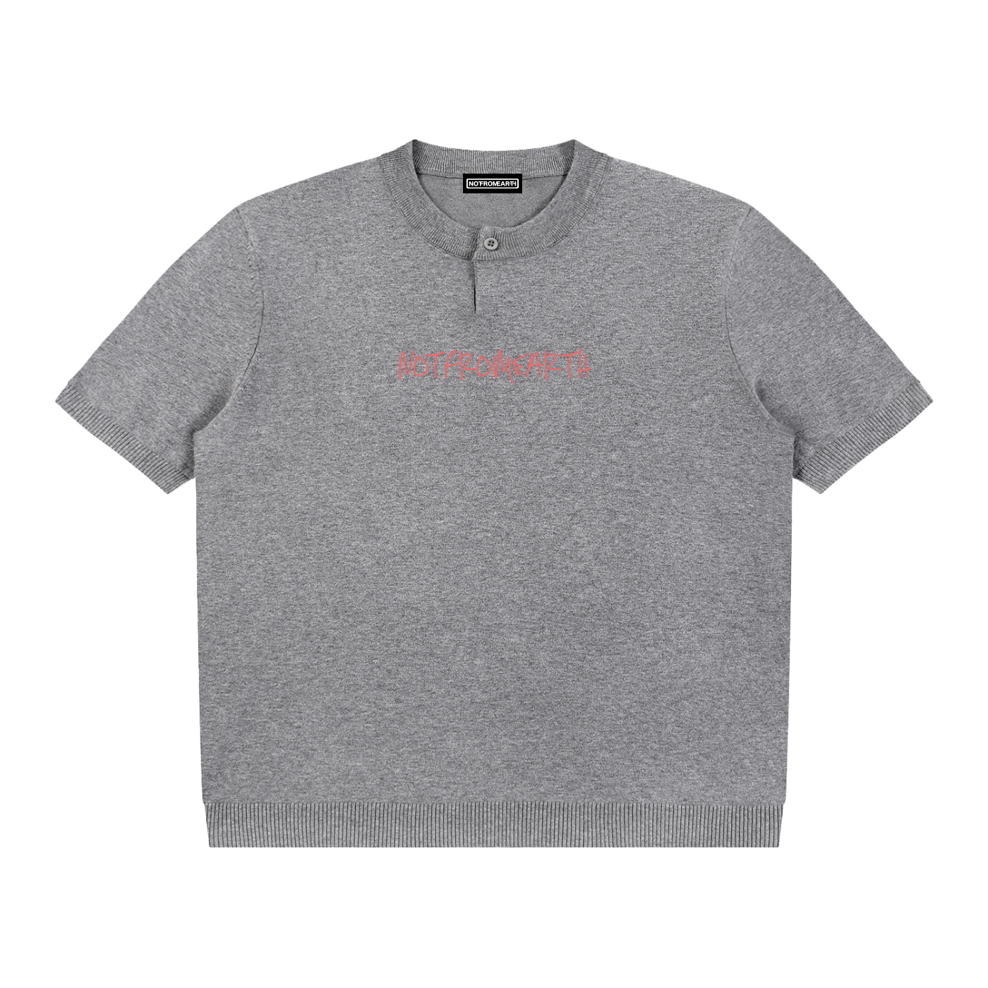 Cotton Knit Short Sleeve Henley T-Shirt