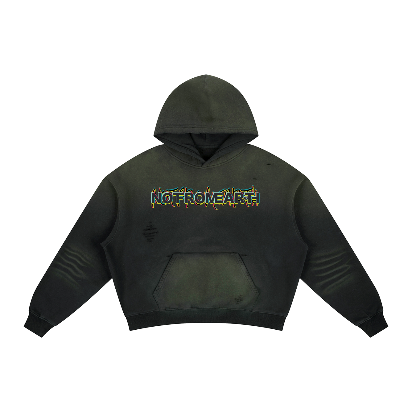 Frayed Sunfade Boxy Fleece Hoodie