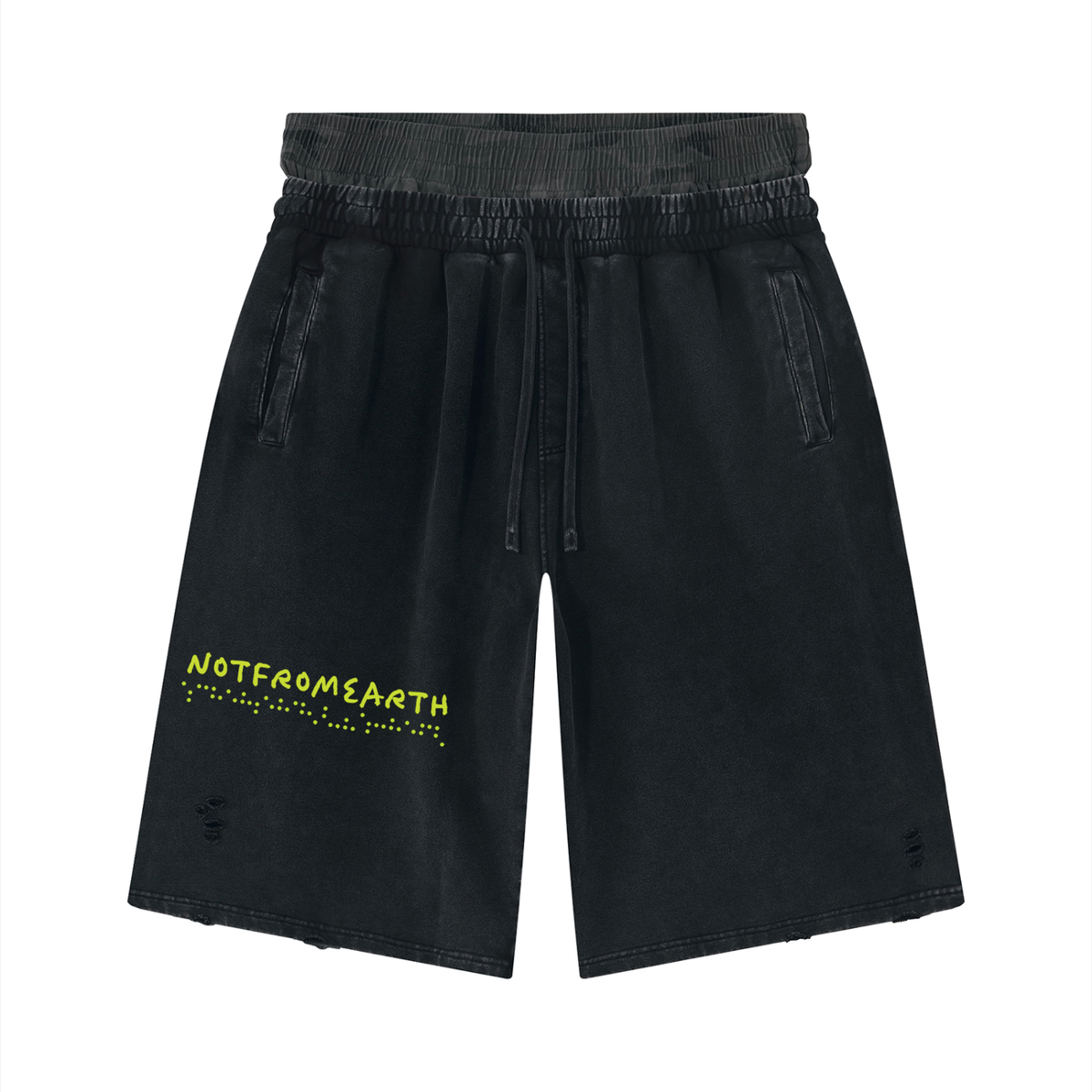 Love Frequency Distressed Shorts