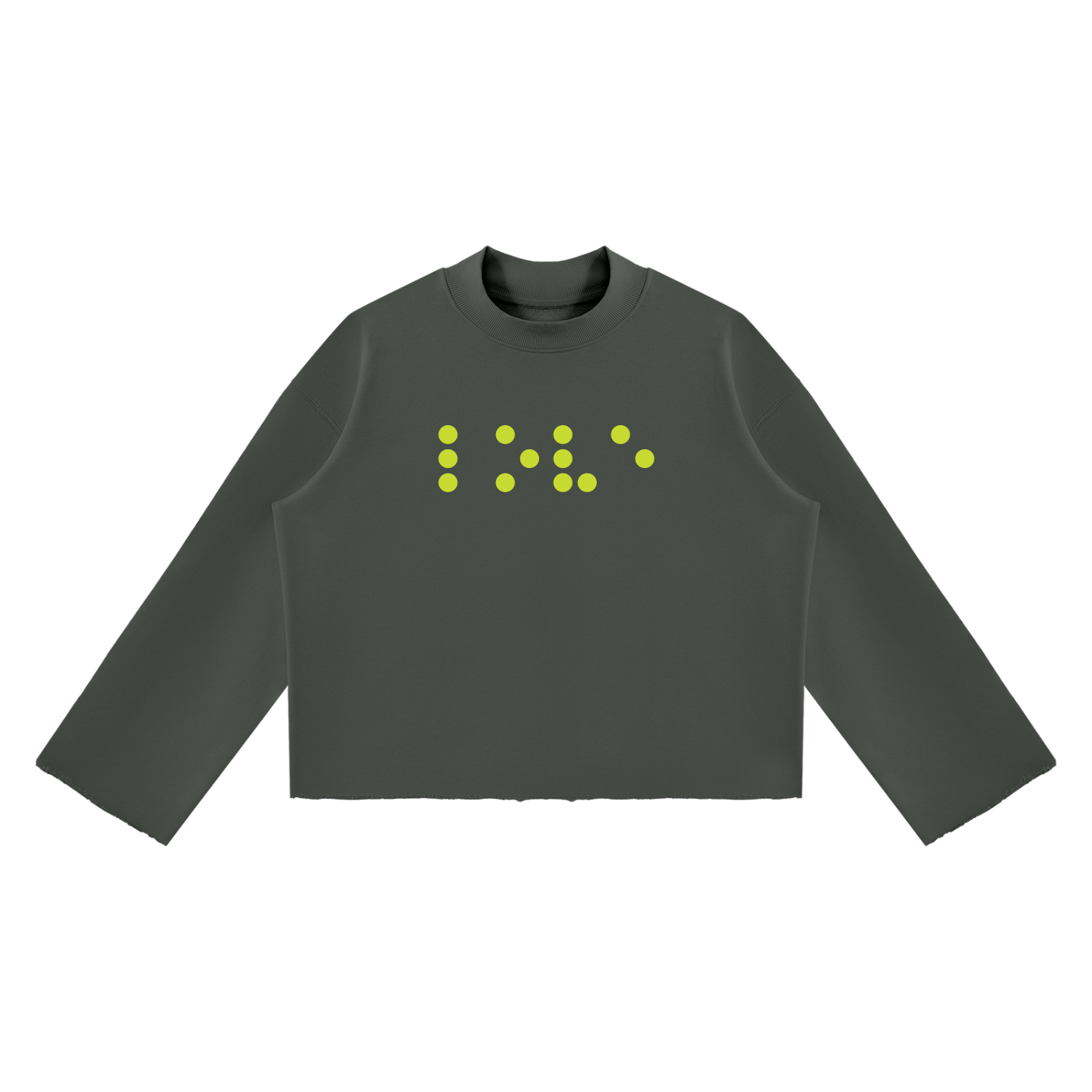 Unisex Mock Neck Raw Edge Boxy Sweatshirt