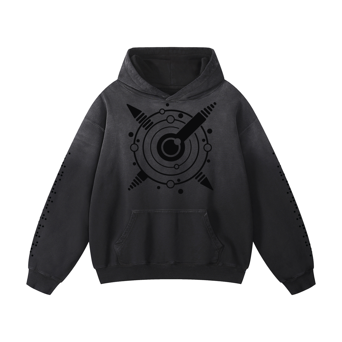 Crop Circle Signal Hoodie Black
