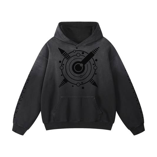 Crop Circle Signal Hoodie Black
