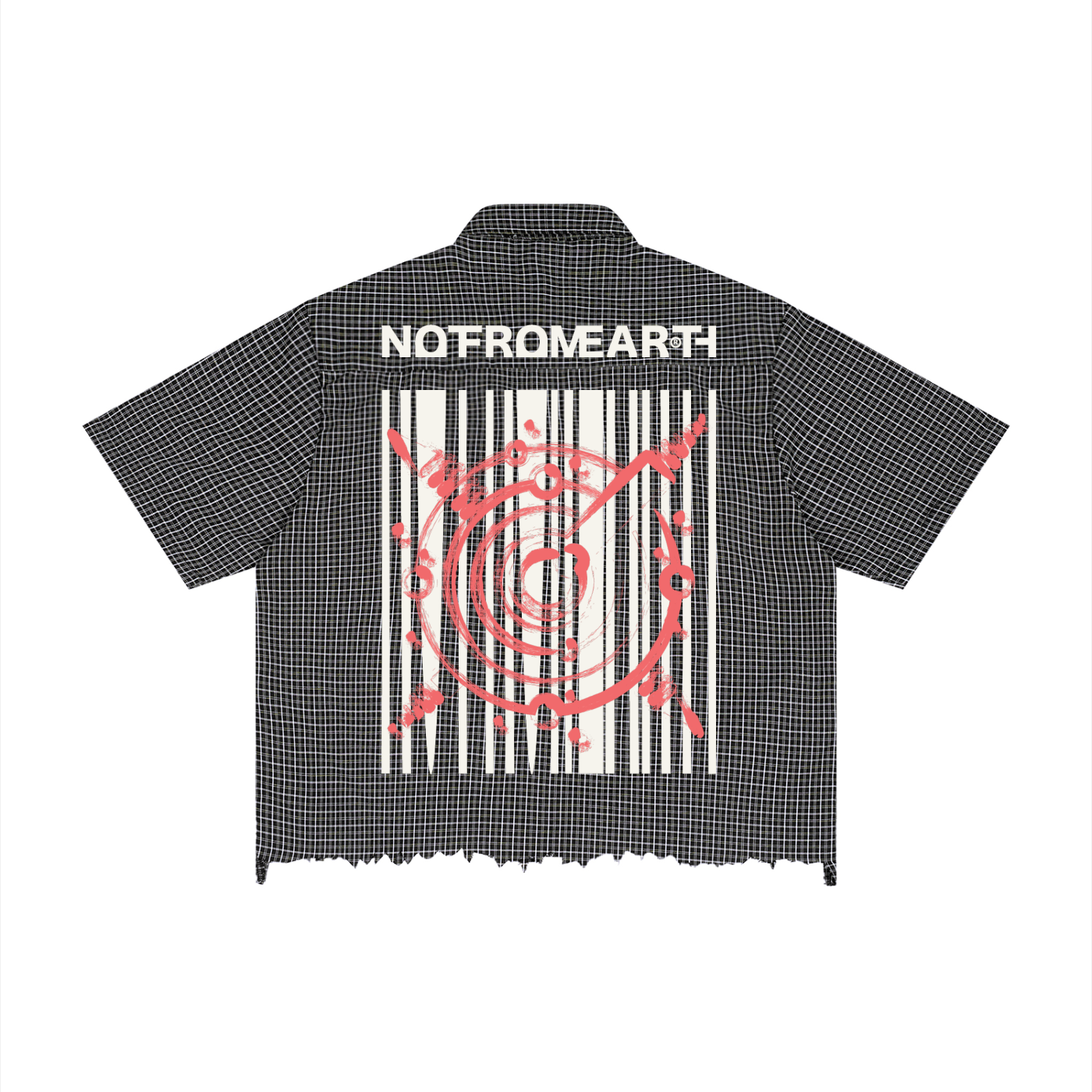Unisex Distressed Plaid Boxy Shirt