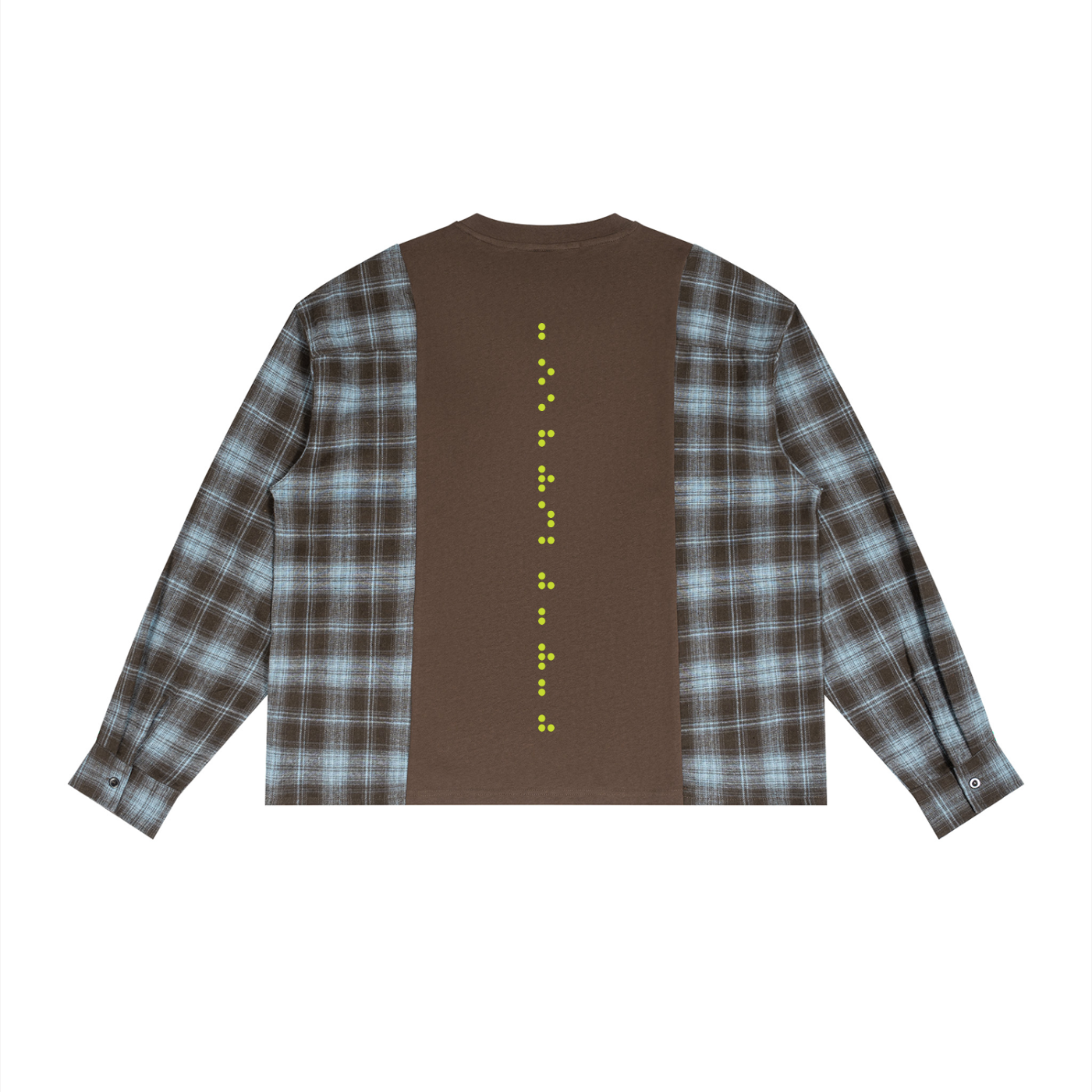 Unisex Plaid Panel Long Sleeve T-Shirt