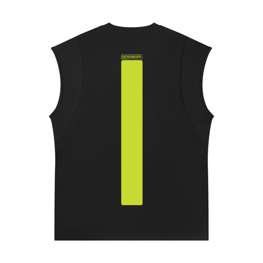 Spliced Panel Sleeveless Muscle T-Shirt