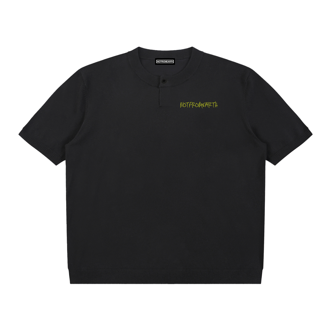 Cotton Knit Short Sleeve Henley T-Shirt