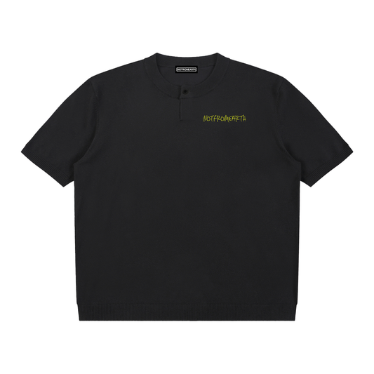 Cotton Knit Short Sleeve Henley T-Shirt