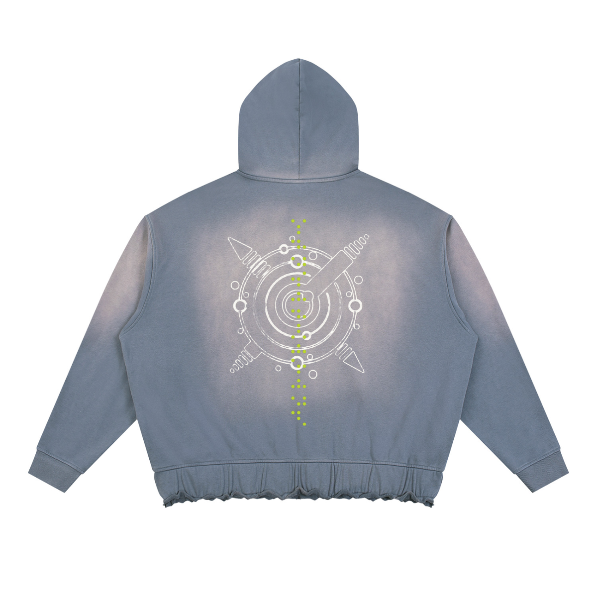 Unisex Sunfade Ripped Boxy Hoodie