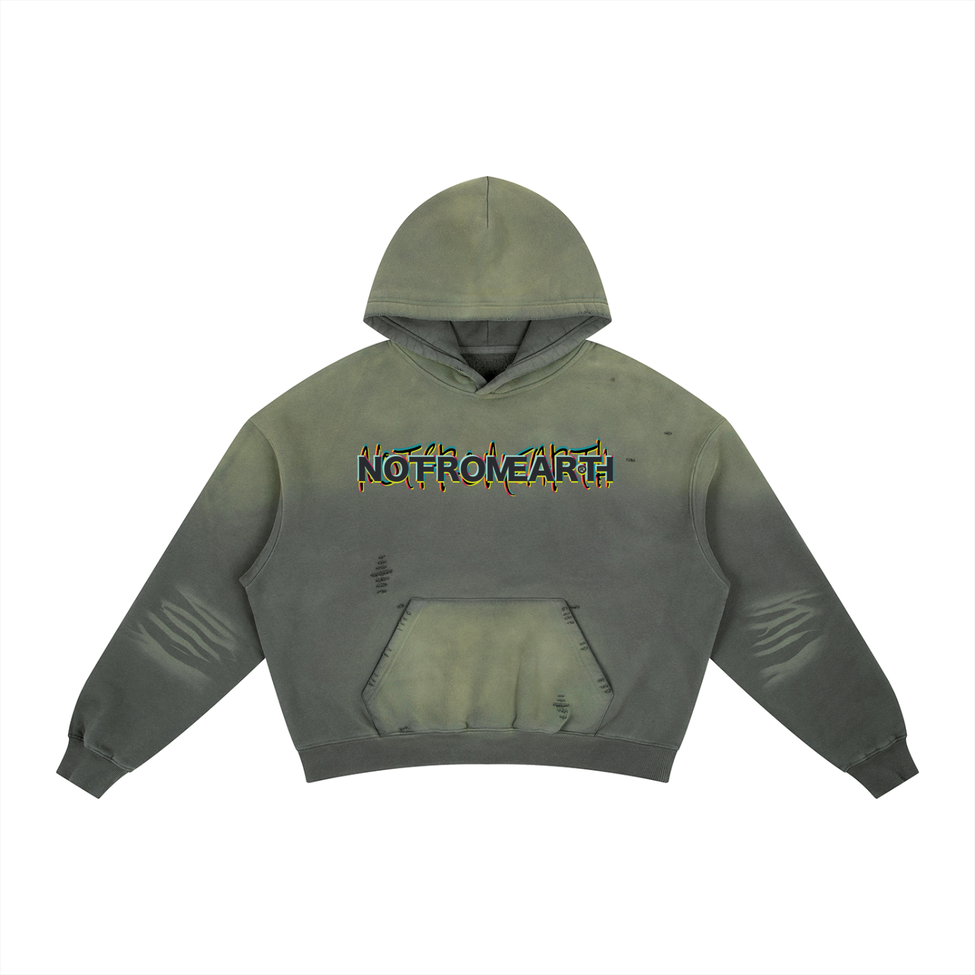 Frayed Sunfade Boxy Fleece Hoodie