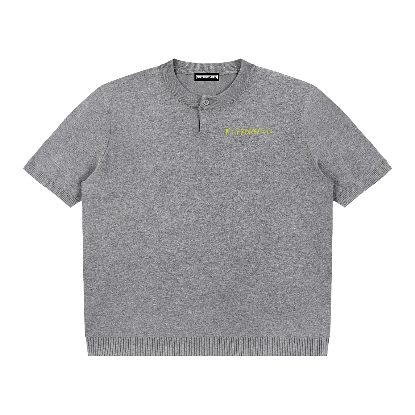 Cotton Knit Short Sleeve Henley T-Shirt
