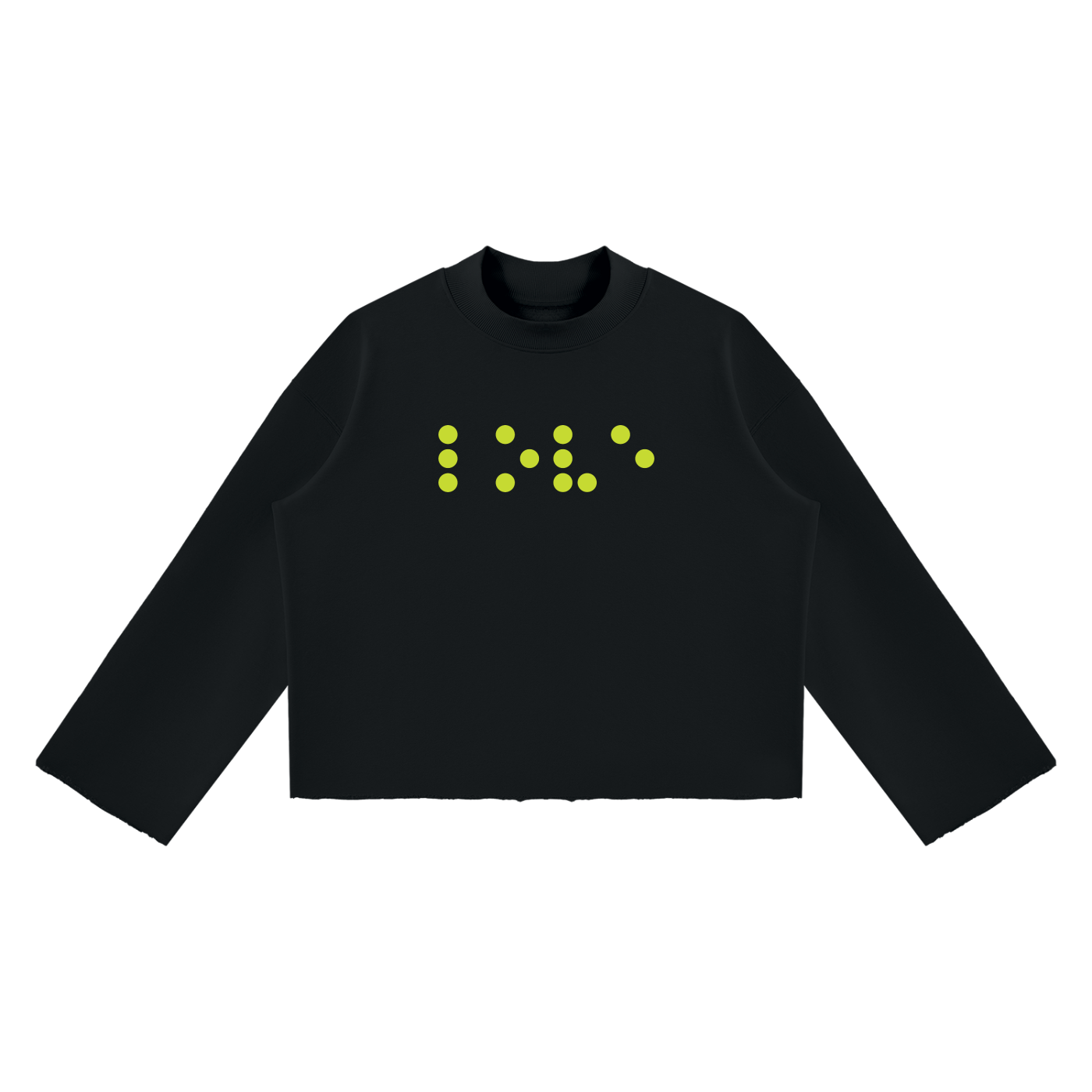 Unisex Mock Neck Raw Edge Boxy Sweatshirt