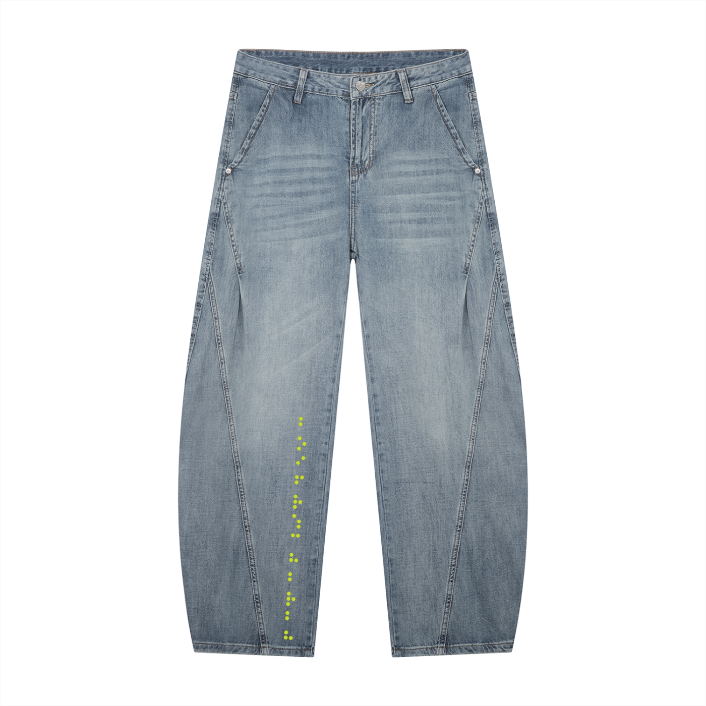 Men's Vintage Wash Barrel Leg Jeans