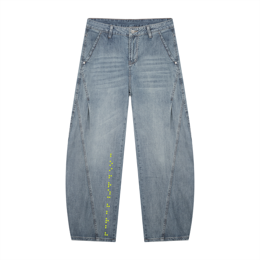 Men's Vintage Wash Barrel Leg Jeans