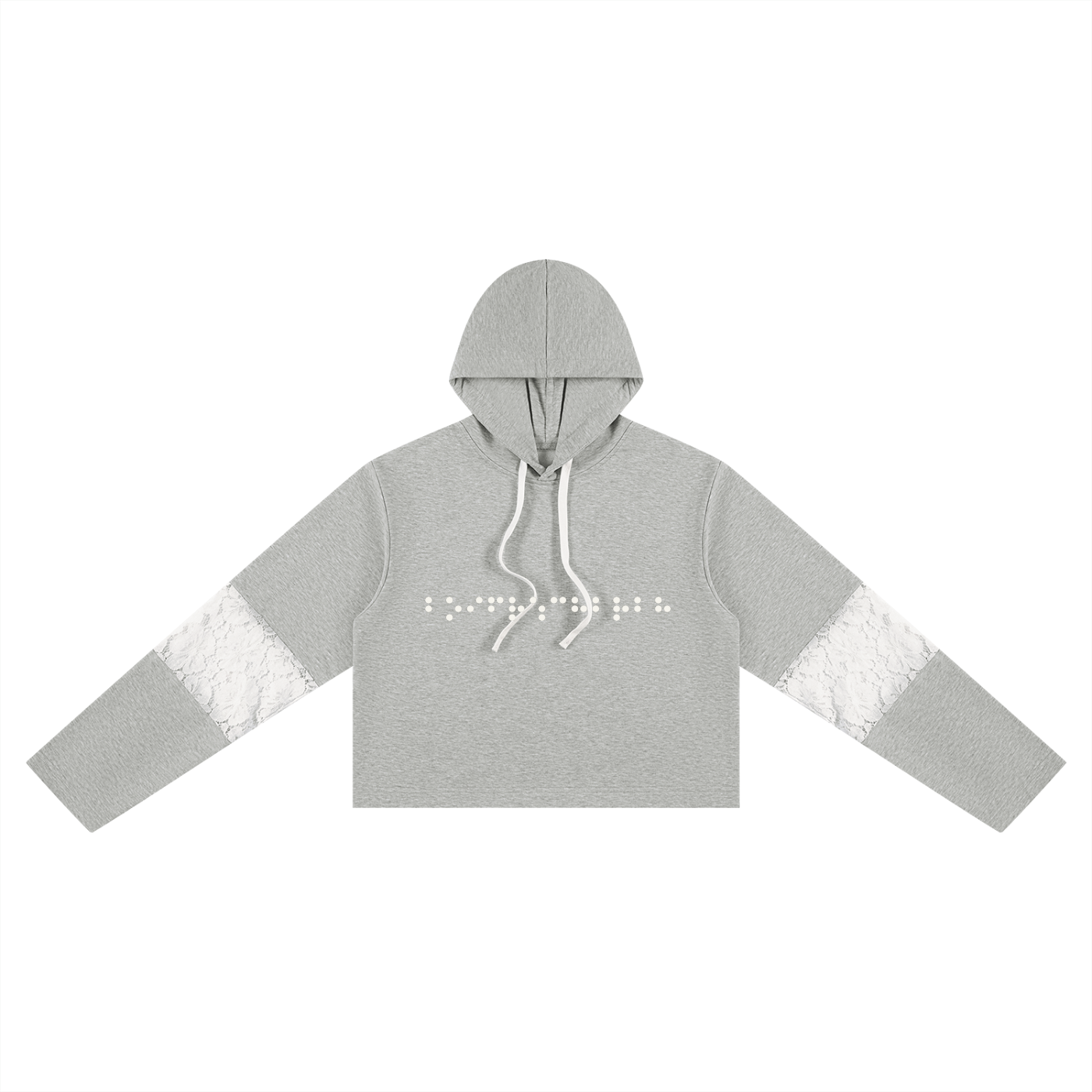 Women’s Cropped Lace-Panel Hoodie