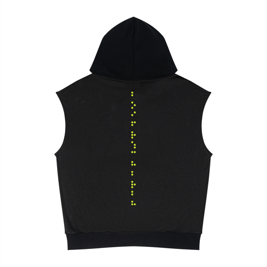 Unisex Panel Mesh Sleeveless Hoodie