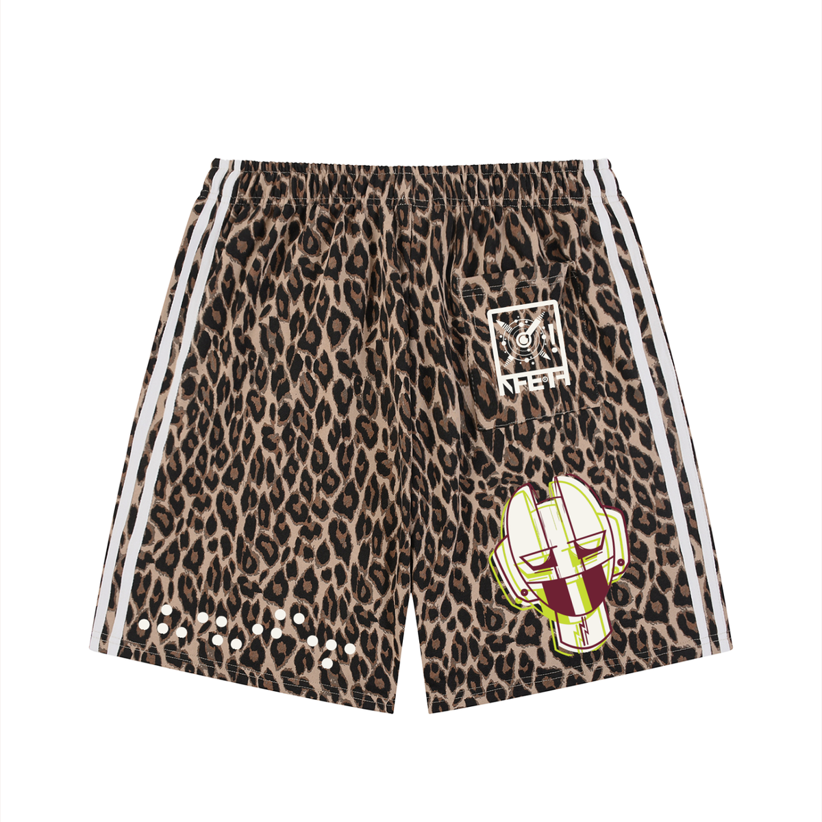 Unisex Heavyweight Leopard Drawstring Shorts
