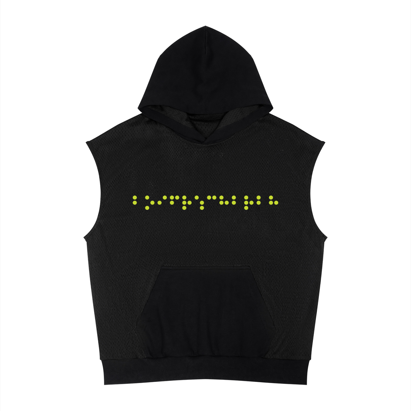 Unisex Panel Mesh Sleeveless Hoodie