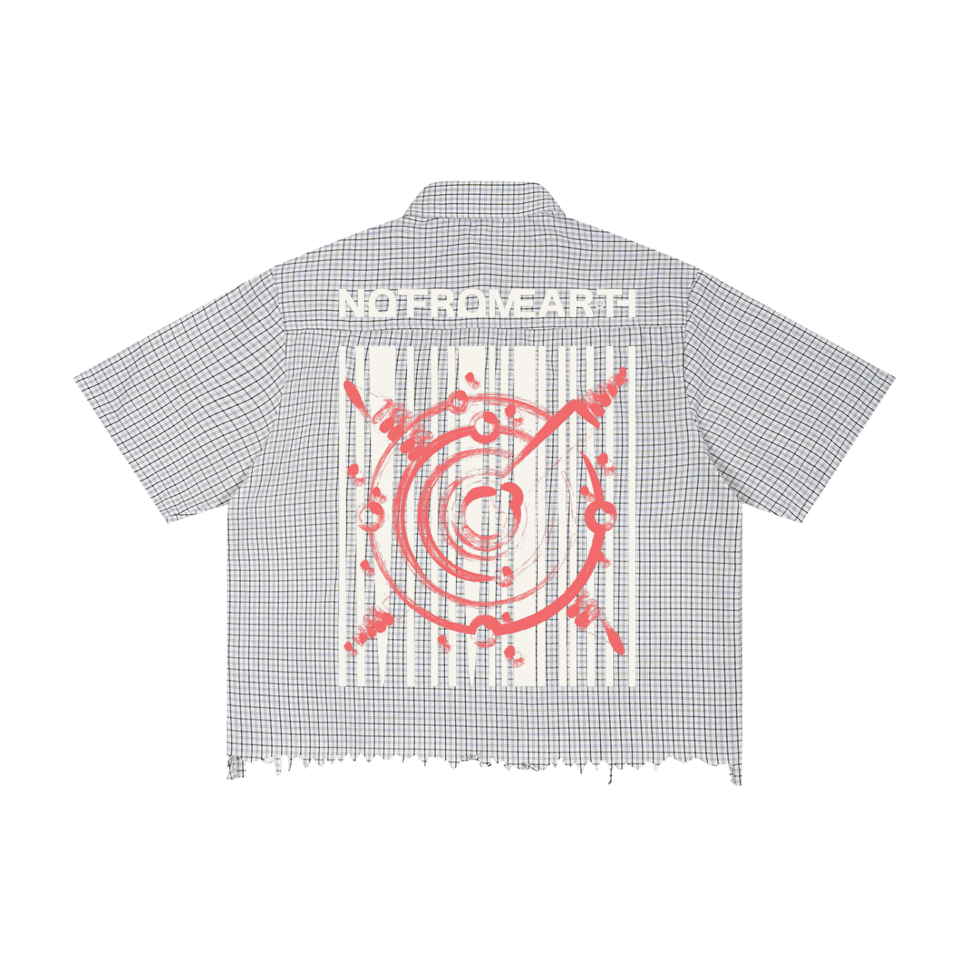Unisex Distressed Plaid Boxy Shirt