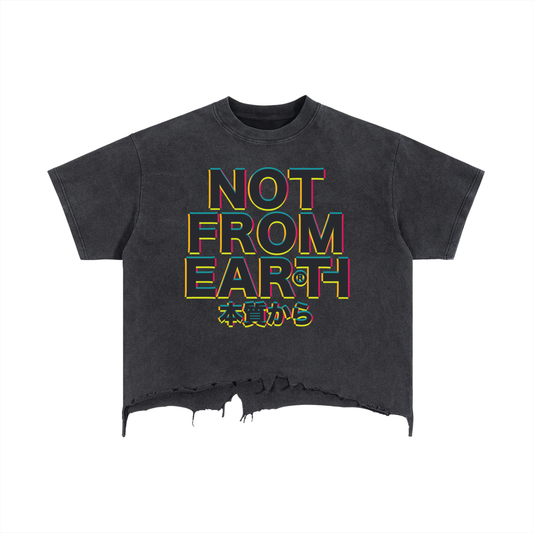 Vintage Wash Boxy Distressed Hem T-Shirt
