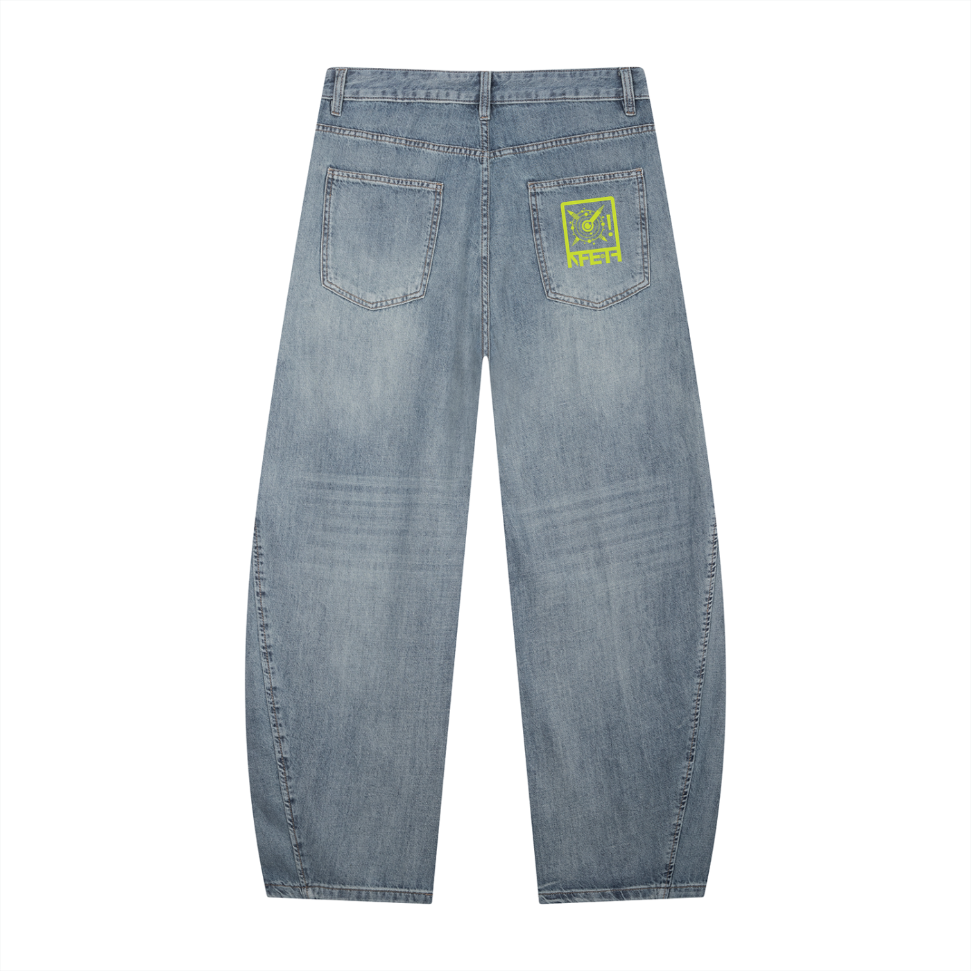 Men's Vintage Wash Barrel Leg Jeans