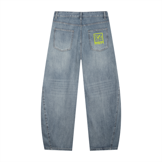 Men's Vintage Wash Barrel Leg Jeans